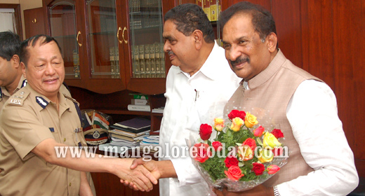 K J George in Mangalore Commissioner office